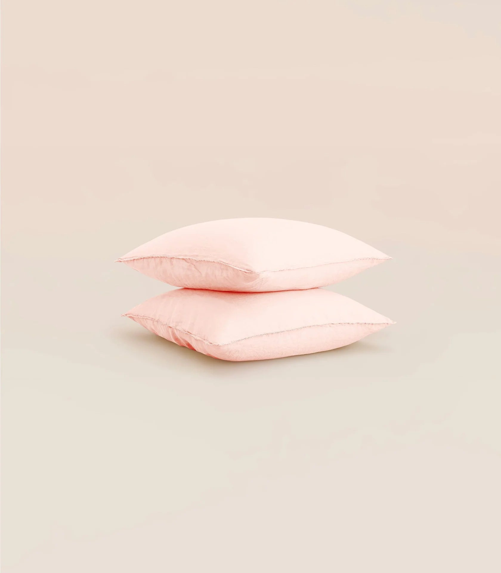 Taies d'oreiller en lin lavéTaies Rose cerisier